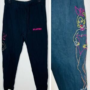 Playboy by Pacsun Jogger Medium Unisex Fleece Sweatpants Embroidered Drawstring